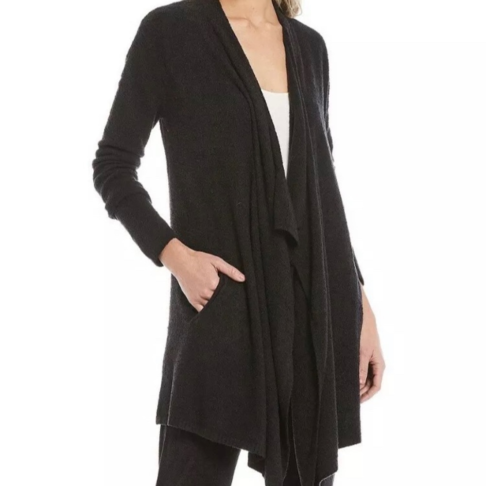 NWT Barefoot Dreams Cozy Chic Lite Island Wrap Women's S/M Cardigan - Black